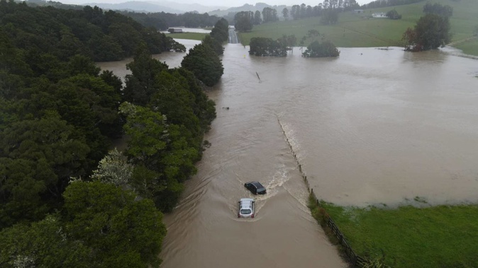 A late February storm saw widespread flooding and roading damage around Mangawhai, north of Auckland. Niwa data showed the first six months of 2023 to be the wettest start ever seen across large parts of northern and eastern New Zealand. Photo / Shane Whitmore
