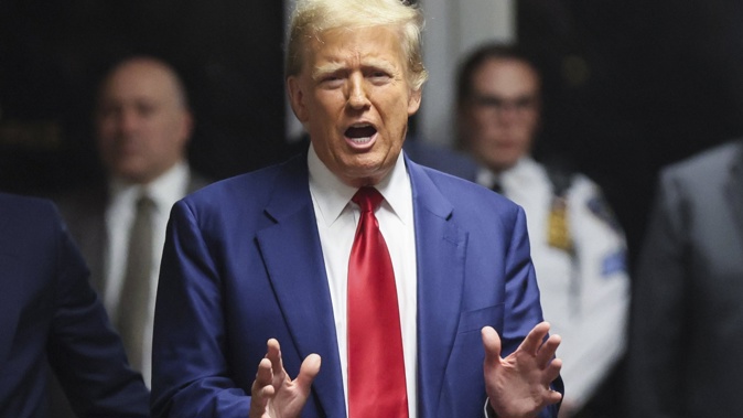 Former US President Donald Trump speaks after hearing at New York Criminal Court on March 25 in New York. Former members of Trump's White House staff are speaking out against him as he seeks another Presidential term. Photo / AP