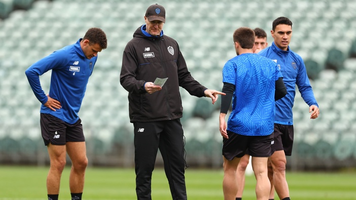 Assistant Coach Danny Hay during an Auckland FC A-League training session at North Harbour Stadium on October 15, 2024 in Auckland, New Zealand. (Photo by Phil Walter/Getty Images)
