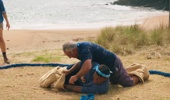 Louis Davis and Frank Bunce in Celebrity Treasure Island episode 6. Photo / Supplied