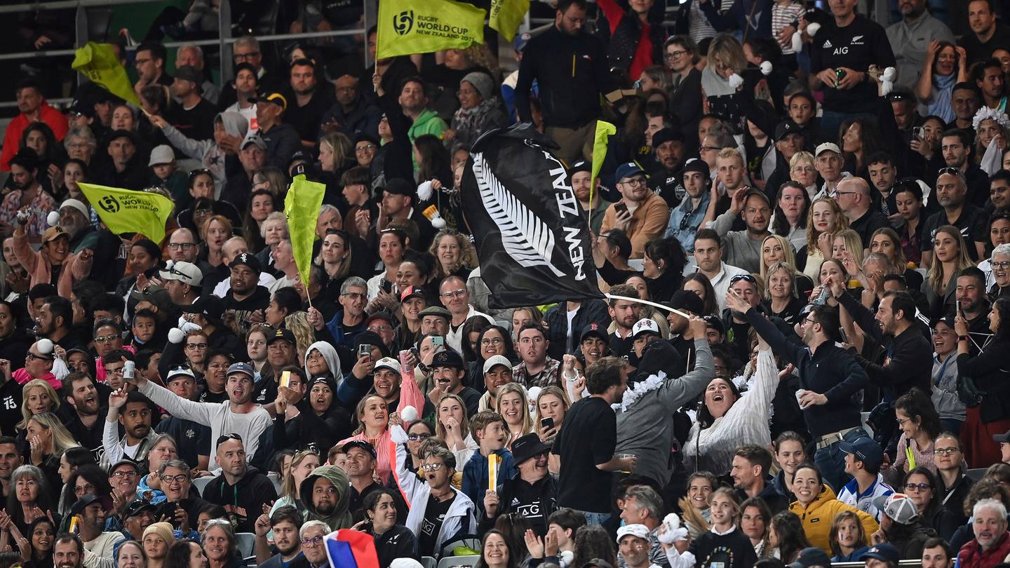 Fans at Eden Park during the Black Ferns' semifinal against France. Photo / Photosport