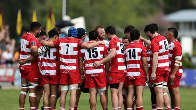 West Coast huddle during their 2024 Heartland Championship Lochore Cup final against King Country. Photo / Photosport