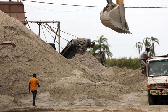 The wetland has long been worked over by sand miners, both legal and illegal, including artisanal ones, using the grains for construction and concrete. Photo / AP