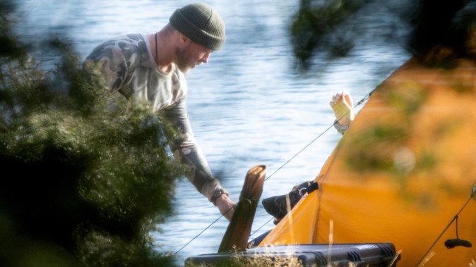 Brad Pitt was spotted filming in Queenstown today. Photo / George Heard