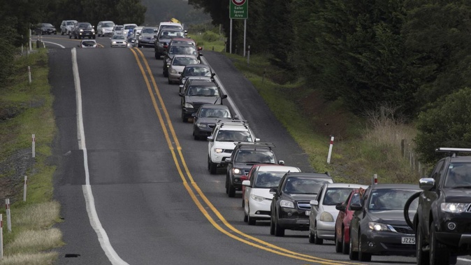 Easter holiday commuters heading south towards the Coromandel in 2020. Photo / Brett Phibbs