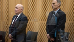 Ex-Cera employees Gerard Gallagher and Simon Nikoloff on trial in the High Court of Christchurch. (Photo / George Heard)