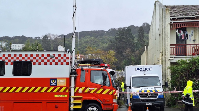 Dunedin police received reports of a sudden death at a property on Great King St on Friday afternoon. A man has now been charged with murder. Photo / Ben Tomsett