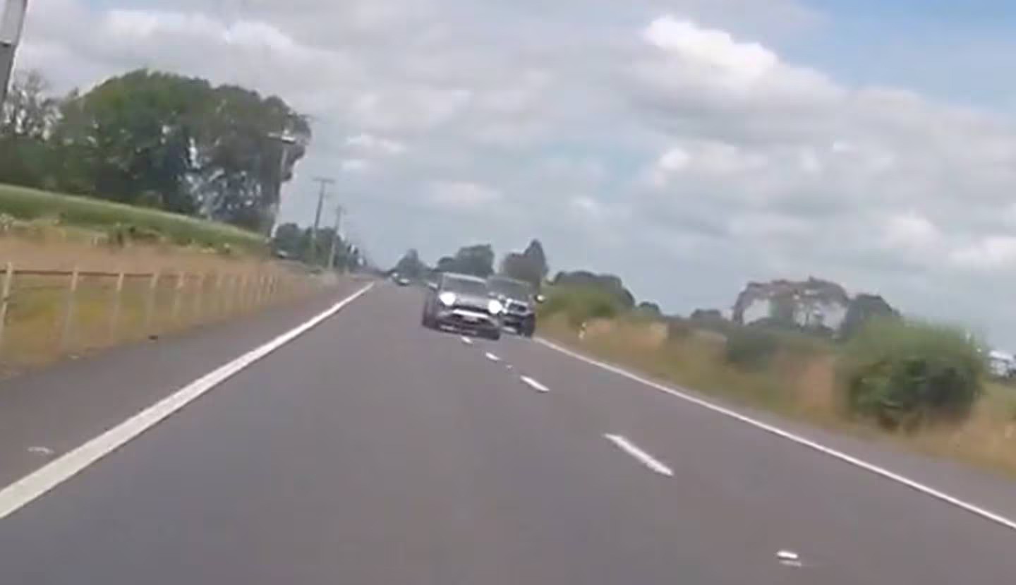 The overtaking driver forced another motorist onto the hard shoulder. Photo / Derek Bown