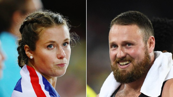 Julia Ratcliffe (L) and Tom Walsh (R) will defend their Commonwealth Games gold medals in Birmingham. Photos / Photosport
