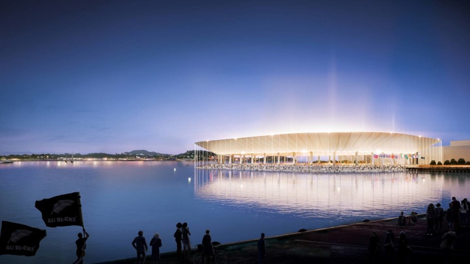 An artist's impression of the proposed Auckland Waterfront Stadium sunken stadium, which was pitched in 2018.