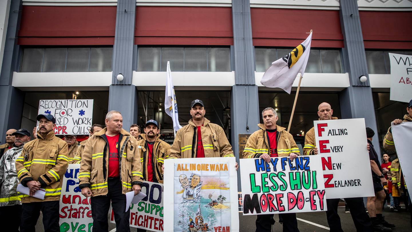 The New Zealand Professional Firefighters Union (NZPFU) Photo / Michael Craig