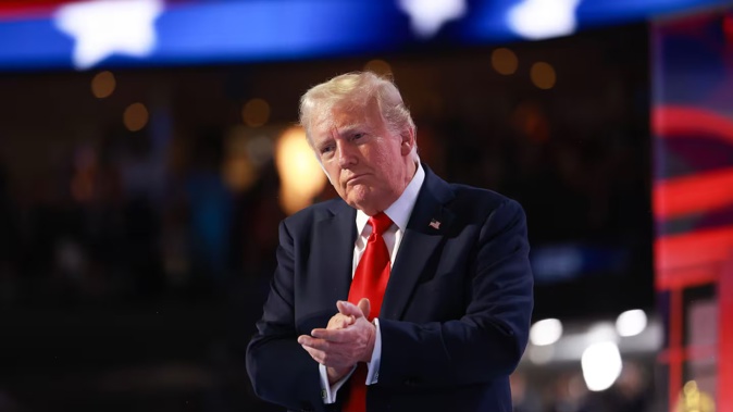 Former US President Donald Trump speaks after officially accepting the Republican presidential nomination in Milwaukee, Wisconsin. Photo / Getty Images