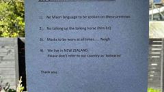 The note on the window of a Christchurch Airbnb. (Photo / supplied)