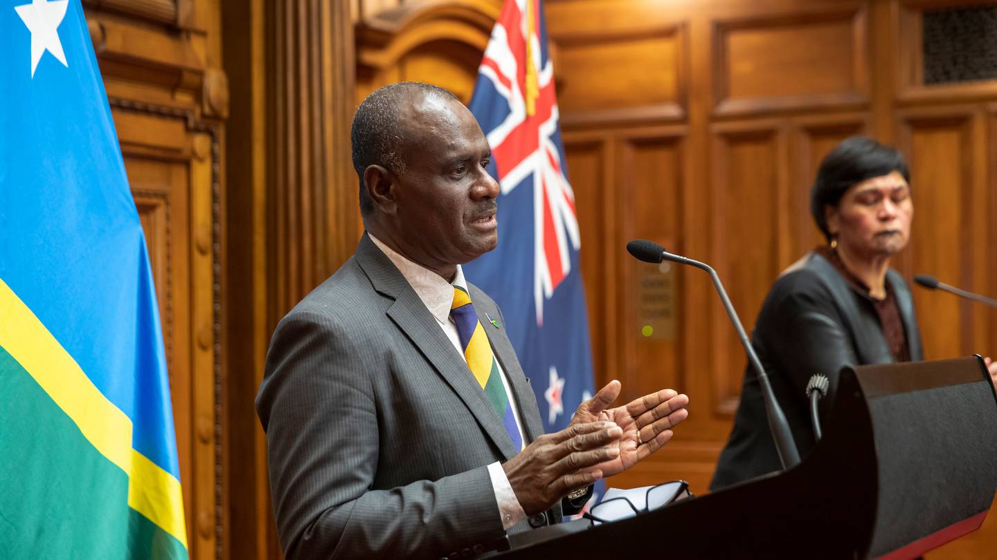 Solomon Islands Foreign Minister Jeremiah Manele and New Zealand Foreign Minister Nanaia Mahuta in a meeting last year. Photo / Mark Mitchell