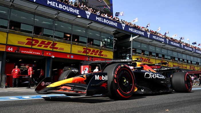 Liam Lawson of New Zealand driving the (30) Oracle Red Bull Racing RB21 in the Pitlane during practice ahead of the F1 Grand Prix of Australia at Albert Park Grand Prix Circuit on March 14, 2025 in Melbourne, Australia. (Photo by Mark Sutton - Formula 1/Formula 1 via Getty Images)