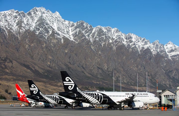 Planes parked at Queenstown Airport. Photo / Michael Thomas