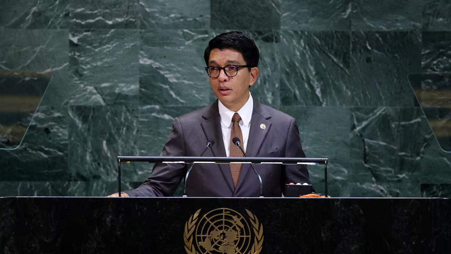 Madagascar's President Andry Rajoelina addressed the nation amid calls from protesters and a mutineering Army unit for him to resign. Photo / Leonardo Munoz, AFP