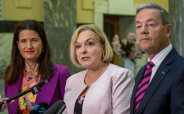 Judith Collins with National MPs. (Photo / NZ Herald)
