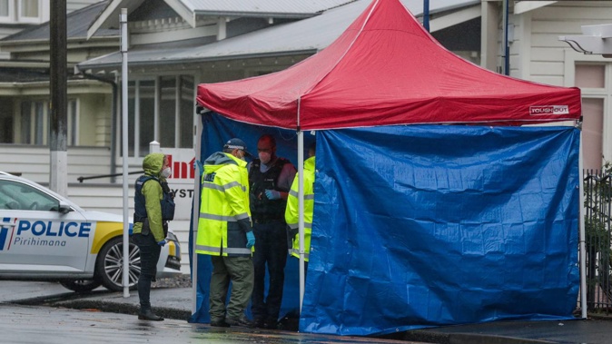 Emergency services at the scene on Wednesday. (Photo / Paul Taylor)