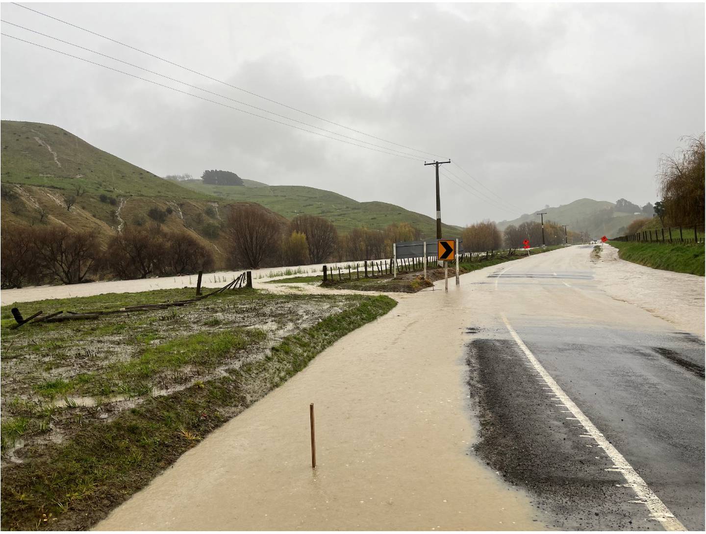 Flooding on State Highway 2 near Otoko. Photo / NZ Police