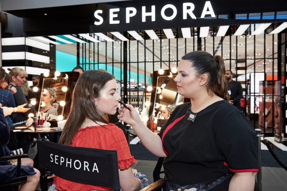 Sephora staff at the opening of a store in the Sunshine Coast in Australia.