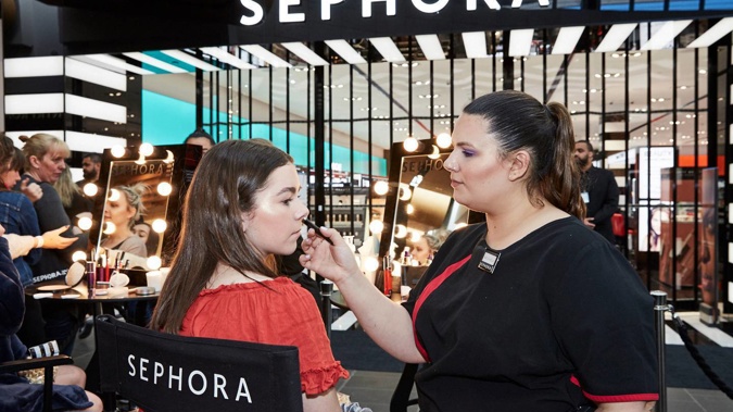 Sephora staff at the opening of a store in the Sunshine Coast in Australia.