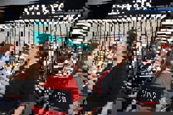 Sephora staff at the opening of a store in the Sunshine Coast in Australia.