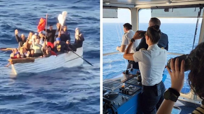 The crew of the Celebrity Beyond spot a Cuban migrant ship in distress for the second time in a week. Photo / Instagram; captainkatemccue