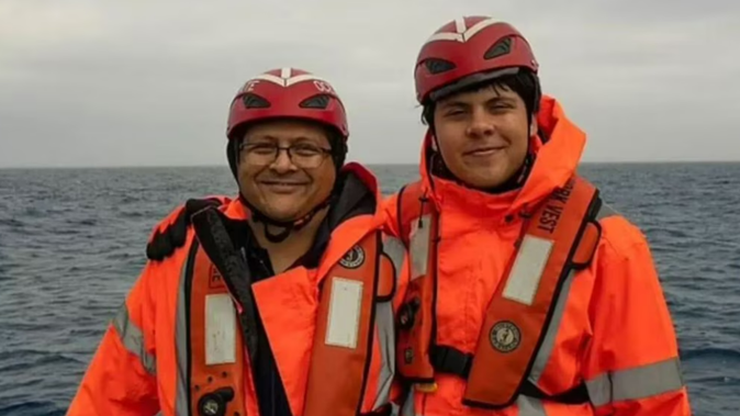 Shahzada Dawood and his son Suleman, 19, are seen just before they boarded the Titan submersible.