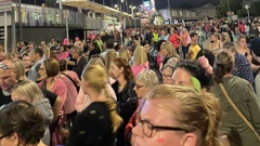 Huge crowds cram onto Kingsland train station's platform after Pink's Auckland concert on Friday. Photo / Supplied