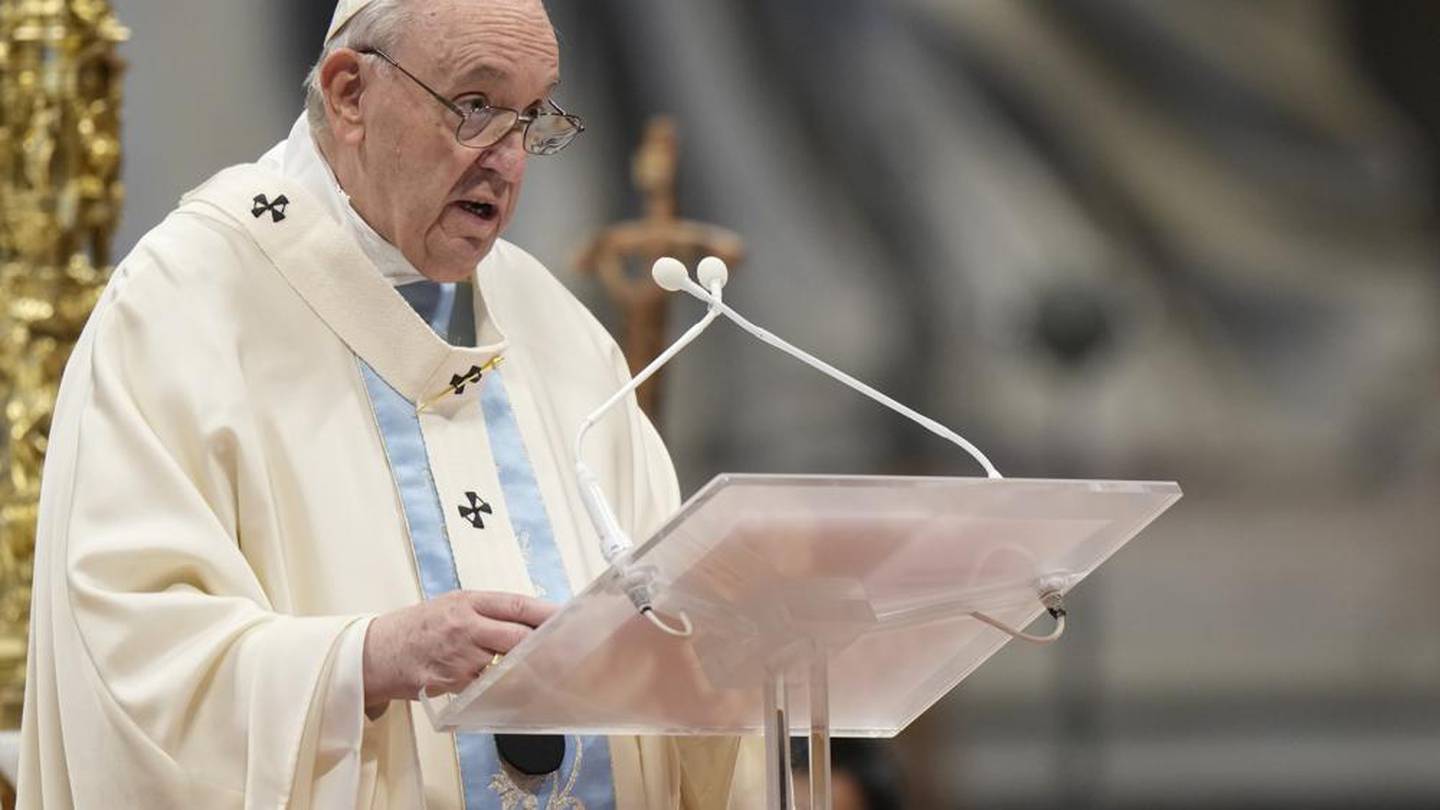 Pope Francis delivers his homily as he celebrates a Mass for the solemnity of St. Mary at the beginning of the new year, in St. Peter's Basilica, at the Vatican. (Photo / AP)