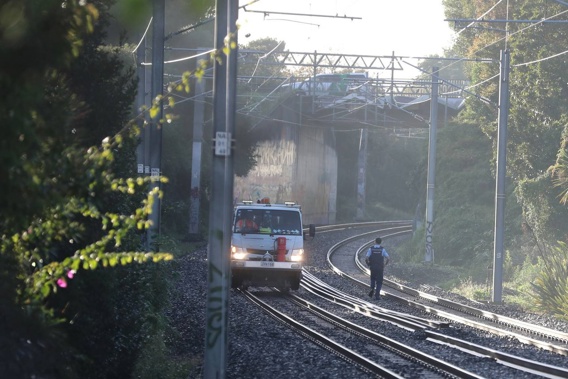 A car blocking train line near Asquith Ave has been removed from the tracks. Photo / Michael Craig