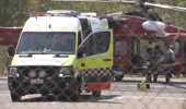First responders carry out a rescue mission following the crash. First responders carry out a rescue mission following the crash.