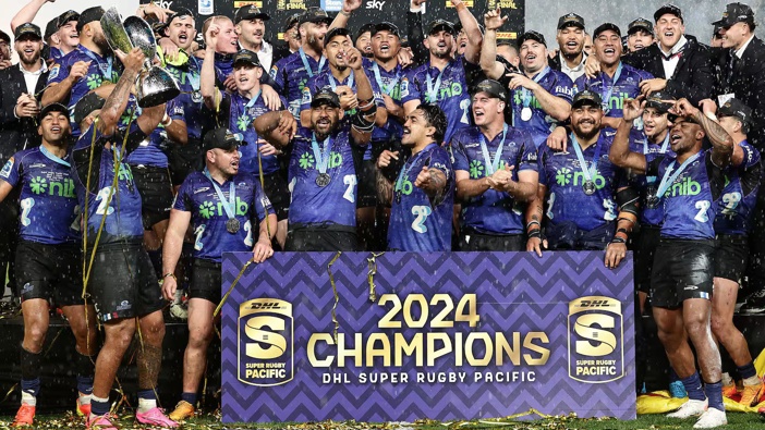 The Blues will go into the 2025 Super Rugby Pacific season looking to defend their title. Photo / Photosport