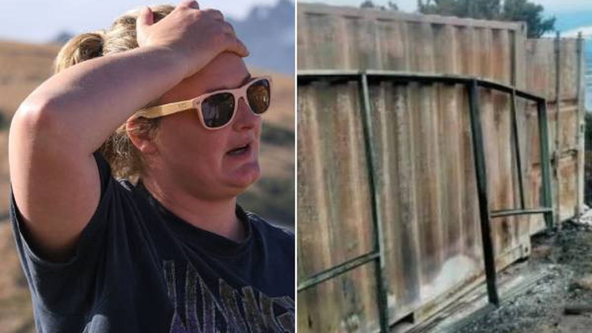 Anna Spark lost her home in the Port Hills fire. She was living on family land in a shipping container. Photos / Joe Allison / Supplied