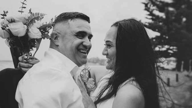 Matt and Kerryn Hoani married on April 2, 12 years after Matt had a life-changing motorbike accident in Australia. Photo / Rachel Jordan, Two Little Starfish Photography