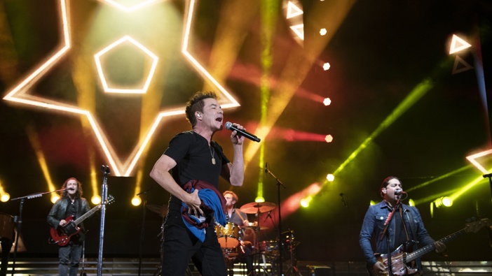 Singer Pat Monahan of Train performs at Red Rocks Amphitheatre on August 06, 2022 in Morrison, Colorado. (Photo by Thomas Cooper/Getty Images)