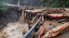 SH6 South of Westland highway remains closed from Haast to Franz Josef following a major slip. Photo / NZTA