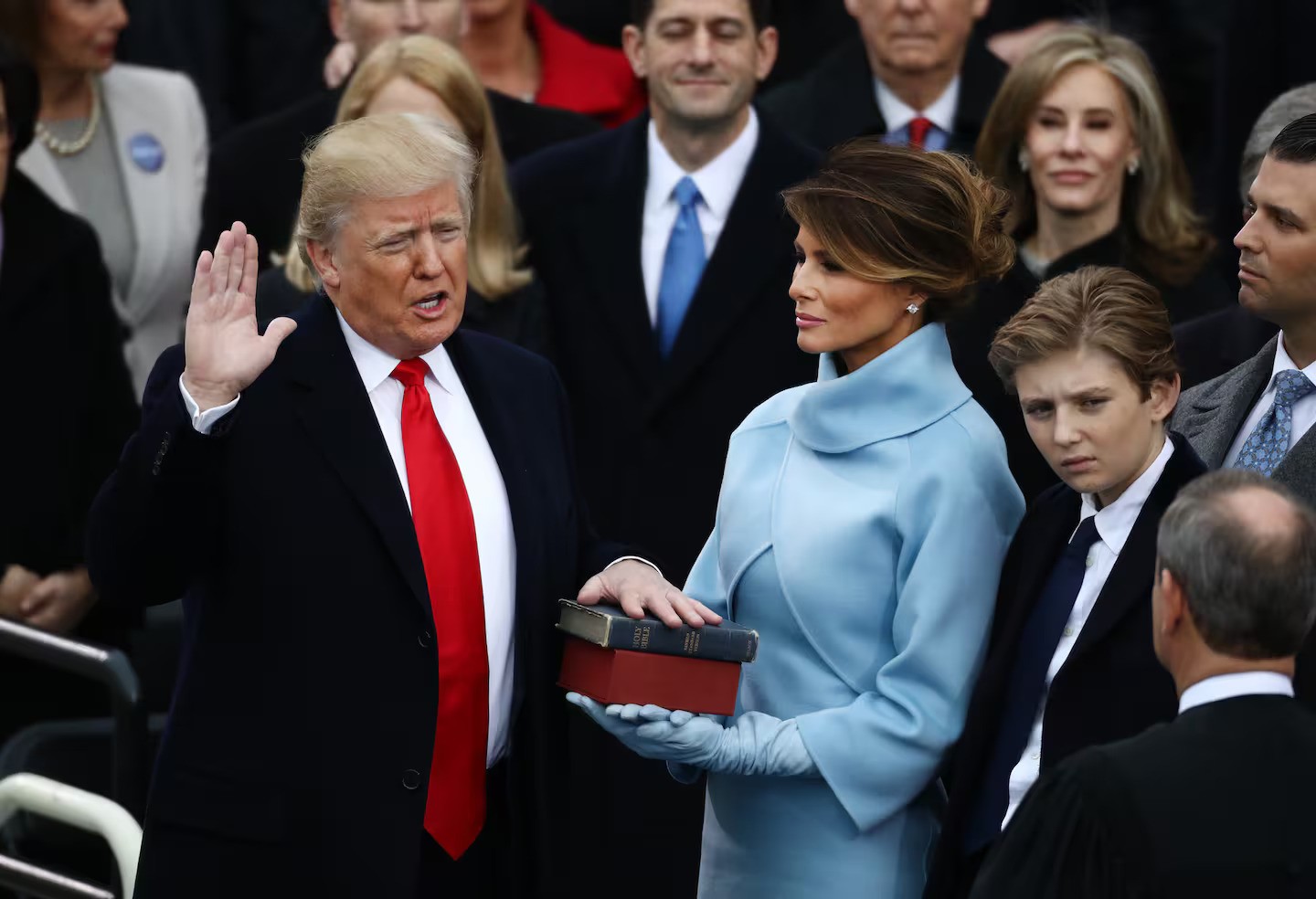 Donald Trump at his previous swearing-in ceremony. Photo / Getty Images