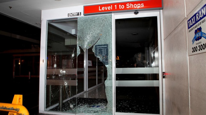 A group broke into St Luke's shopping mall in Auckland overnight. Photo / Hayden Woodward
