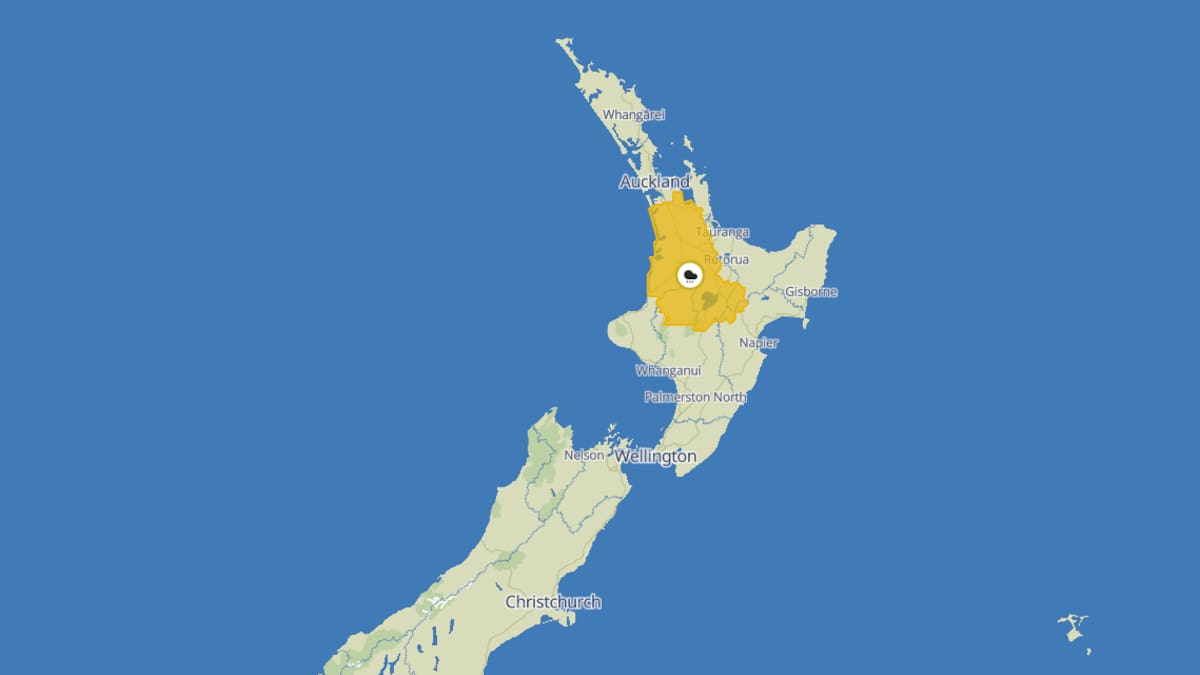 Heavy rain, possible thunderstorms to hit central North Island