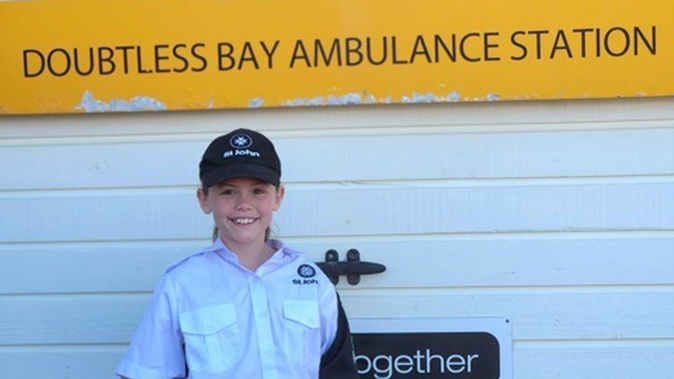 Far North St John cadet Nicole Cameron, 9, is being praised for her cool handling of the situation when she discovered her grandmother having a stroke. Photo / Supplied
