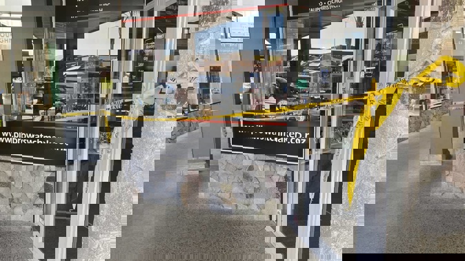 Tape around a Taupō store this morning. Photo / NZME