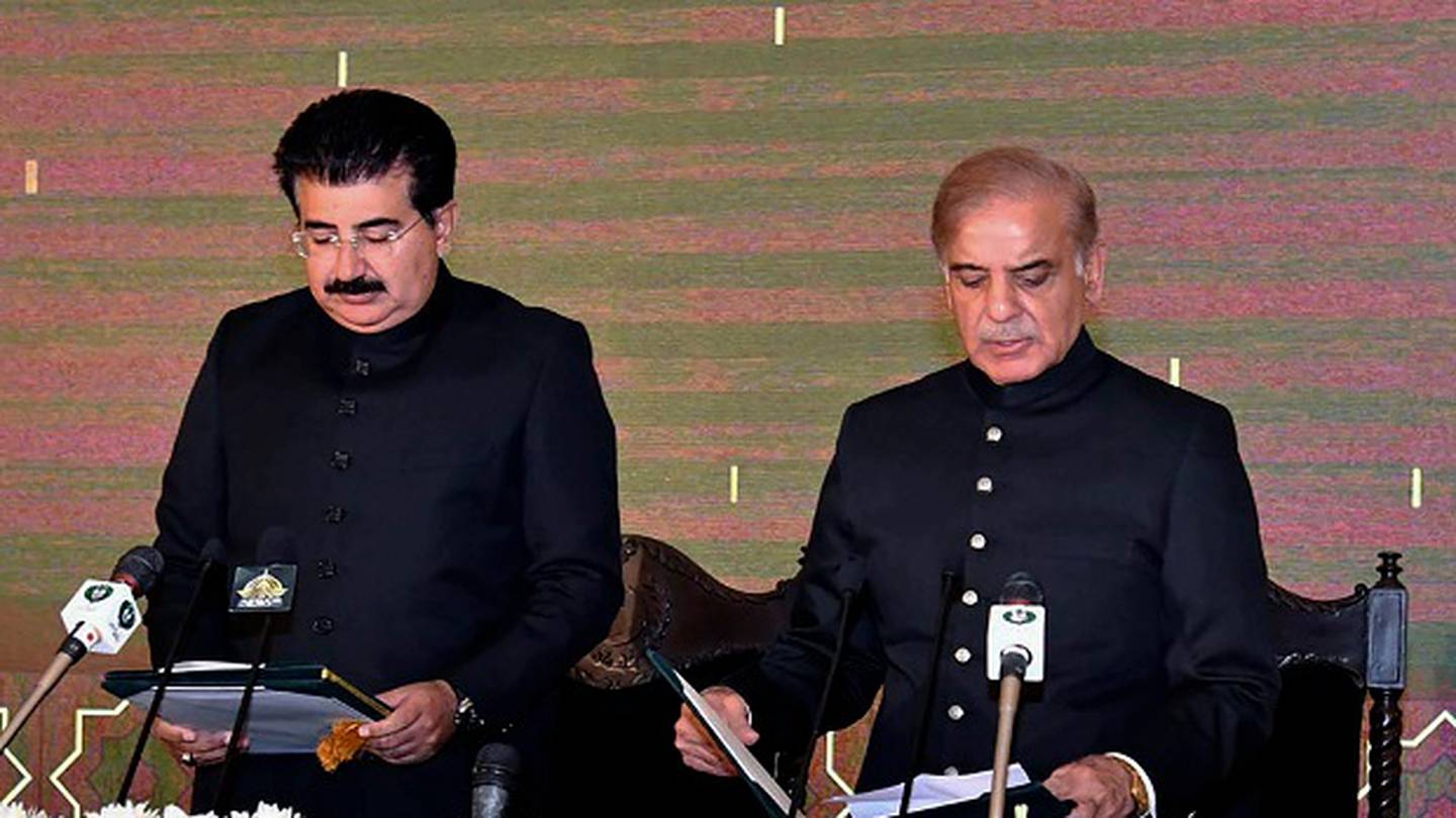 Shahbaz Sharif, left, the new prime minister of Pakistan. (Photo / AP)