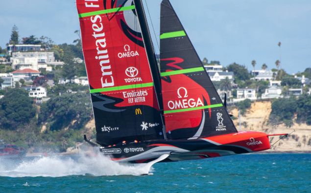 The AC75 boats used in Auckland in 2021 have been confirmed for the next two editions of the Cup. Photo / Photosport