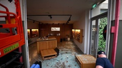 Riccarton's VAPO store was targeted in an early morning ramraid, offenders also hit another two shops across Christchurch. Photo / George Heard