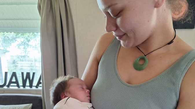Bille Akuhata says her wee girl Terēhia, the first baby born in 2025 in Tairāwhiti, is a blessing. Mum and baby are both well. Photo / Wynsley Wrigley