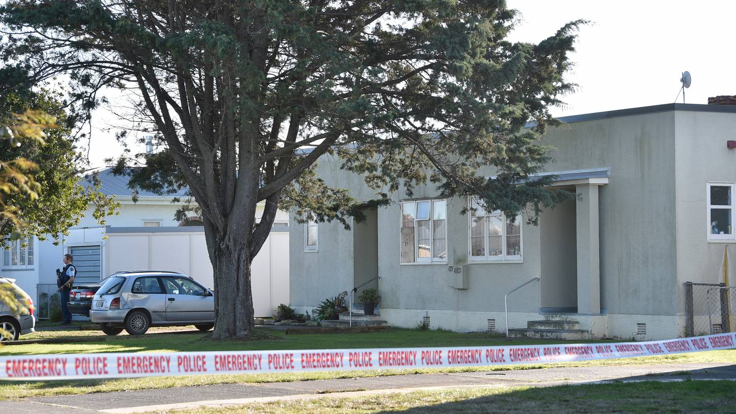 Armed police at the scene of a homicide on Centennial Cres, Te Hapara, Gisborne on July 3. A woman died from gunshot wounds early that Sunday morning. Photo / Gisborne Herald