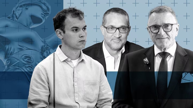Appeals by Luca Fairgray (left) gobbled up $120,000 of legal aid. Barrister Jeremy Sutton (centre) says there are "always questions" about whether someone should be granted such support, while Judge David Ruth says it's time for a closer look at which appeals might warrant legal aid cover. Illustration / NZ Herald