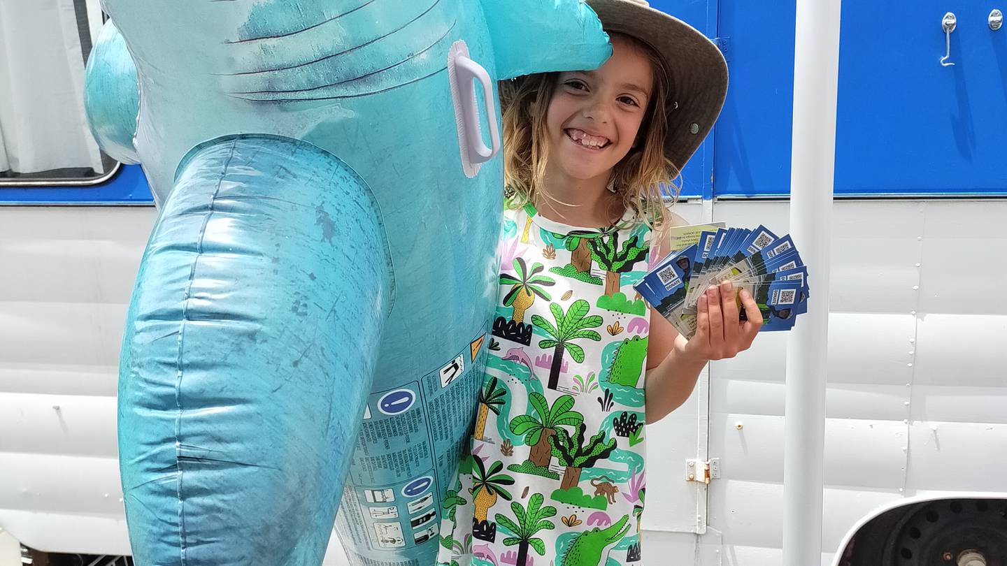 Scout Garea has been fundraising for a shark research project since November. Photo / Supplied